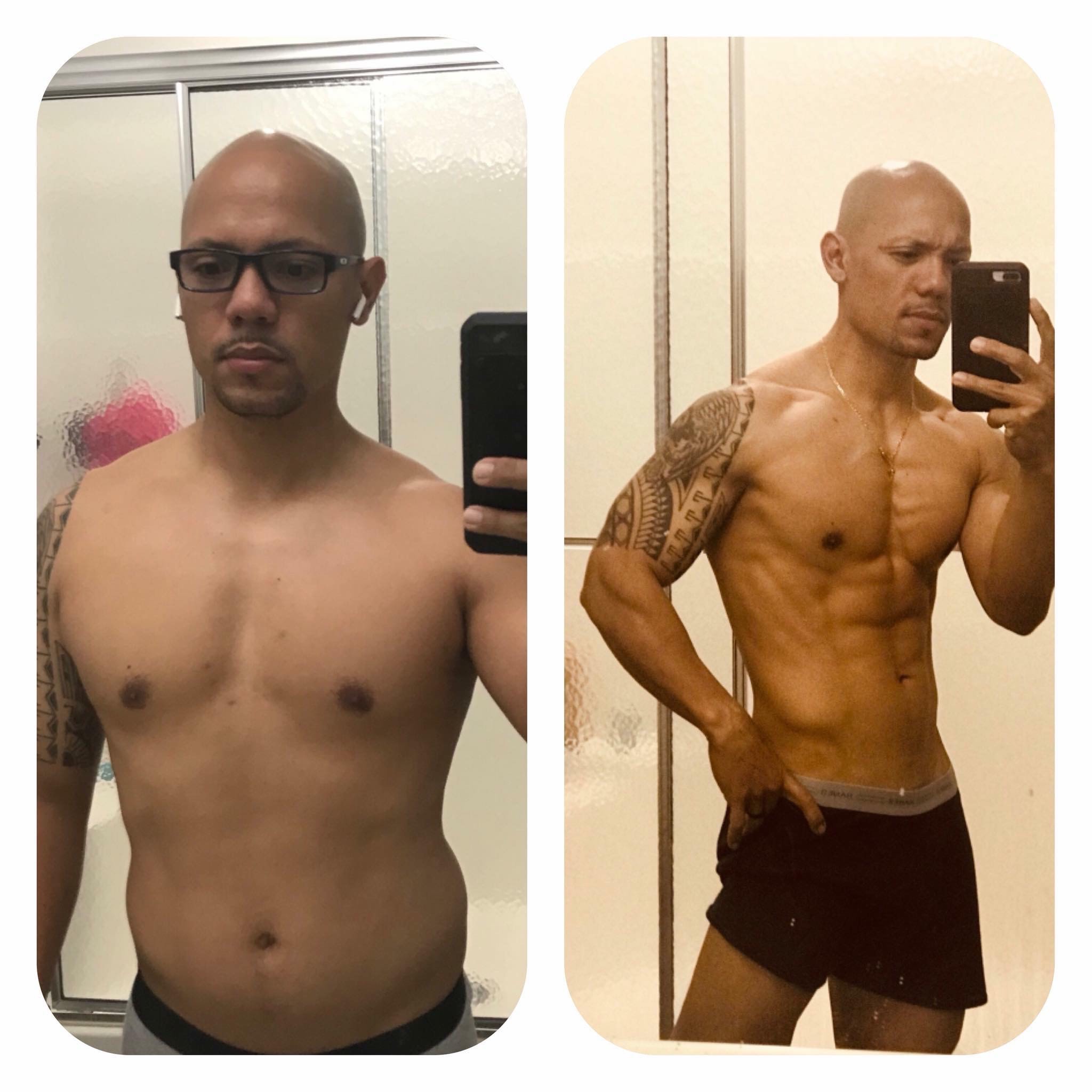 Male client before and after